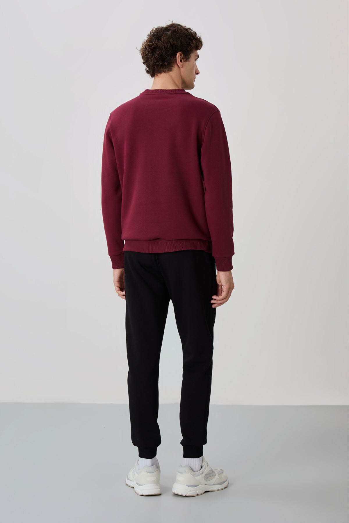 Andy Burgundy-Black Brushed Men's Tracksuit Set - 85190