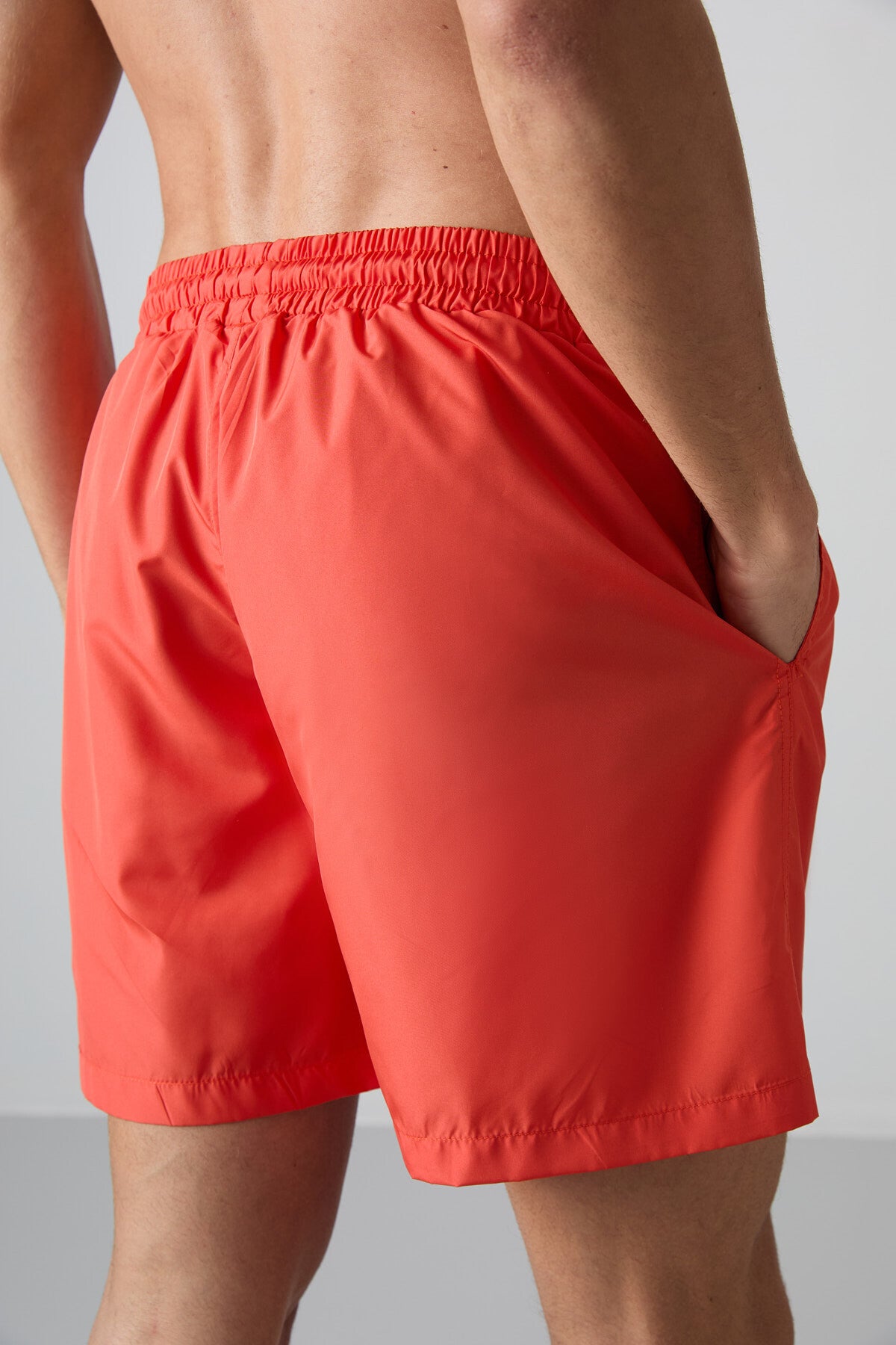 Orange Quick-Dry Standard Fit Men's Swim Shorts - 81237