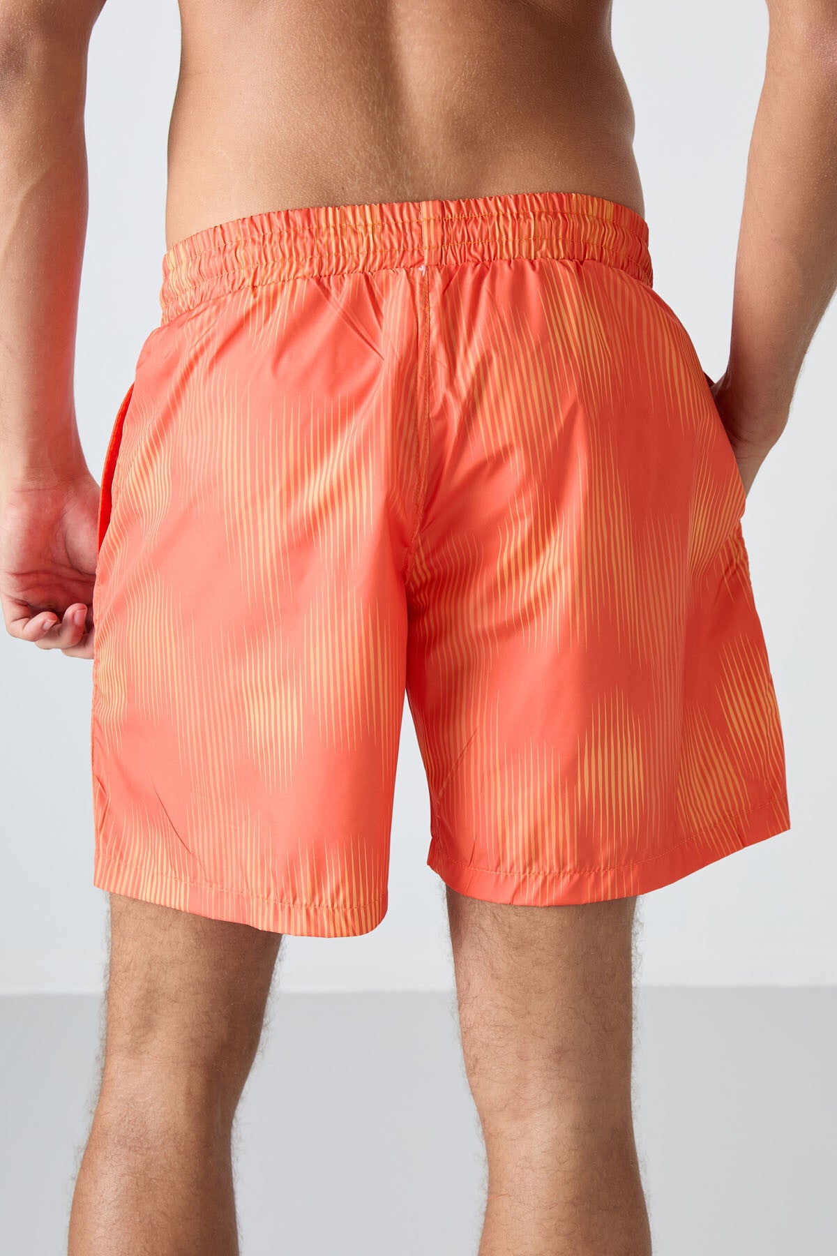 Orange Quick-Dry Standard Fit Men's Swim Shorts - 81267