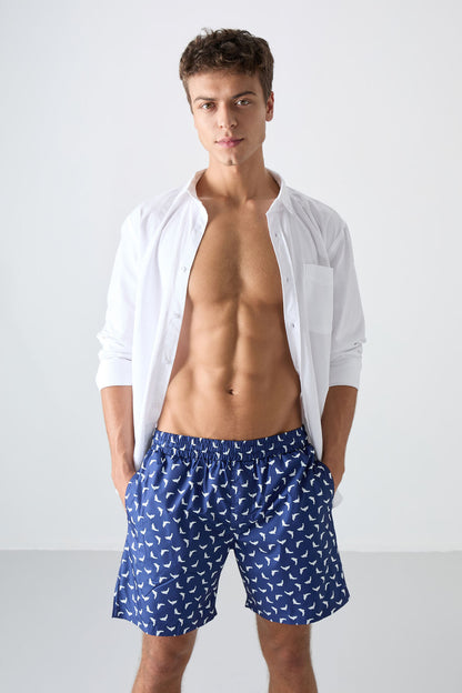 Fish Pattern Quick-Drying Standard Fit Men's Swim Trunks - 81267