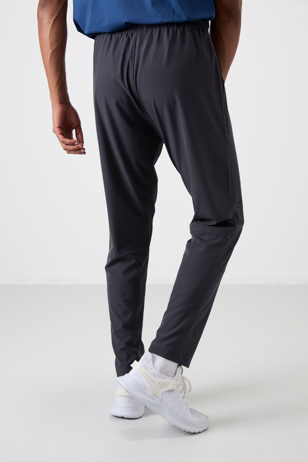 Anthracite Polyester Thin Soft Comfort Fit Men's Tracksuit Bottom - 82120