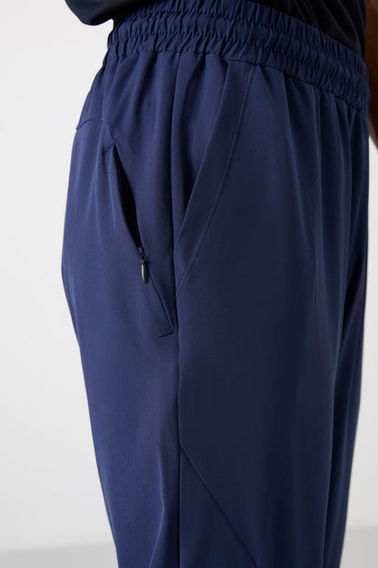Indigo Polyester Thin Soft Comfort Fit Men's Tracksuit Bottom - 82119