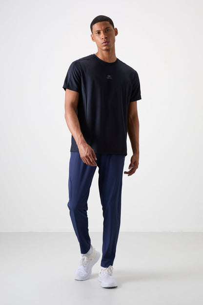Indigo Polyester Thin Soft Comfort Fit Men's Tracksuit Bottom - 82119