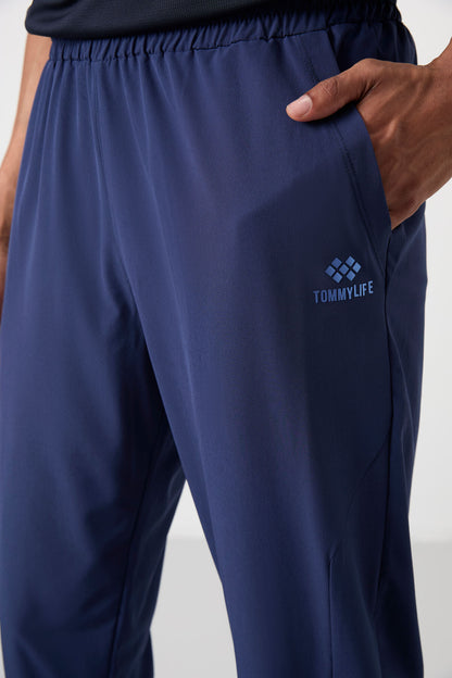 Indigo Polyester Thin Soft Comfort Fit Men's Tracksuit Bottom - 82119