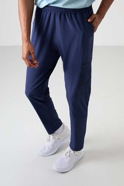 Indigo Polyester Thin Soft Comfort Fit Men's Tracksuit Bottom - 82120
