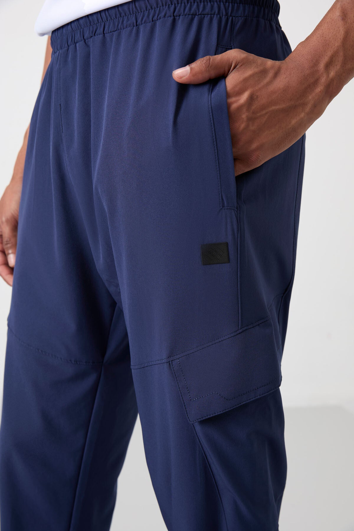 Indigo Polyester Thin Soft Comfort Fit Men's Tracksuit Bottom - 82121