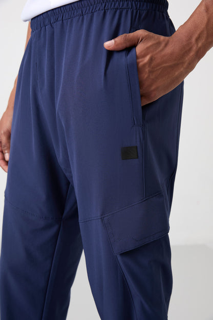Indigo Polyester Thin Soft Comfort Fit Men's Tracksuit Bottom - 82121