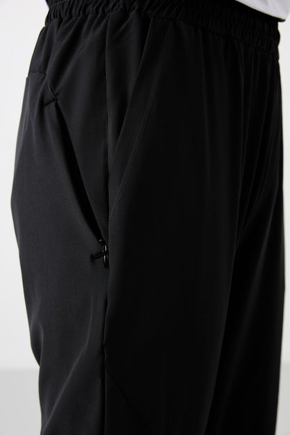 Black Comfort fit tracksuit bottom