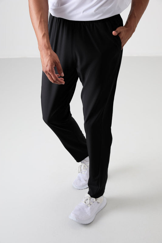 Black Comfort fit tracksuit bottom
