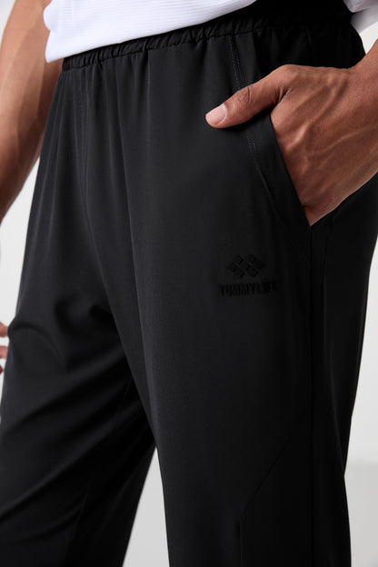 Black Comfort fit tracksuit bottom