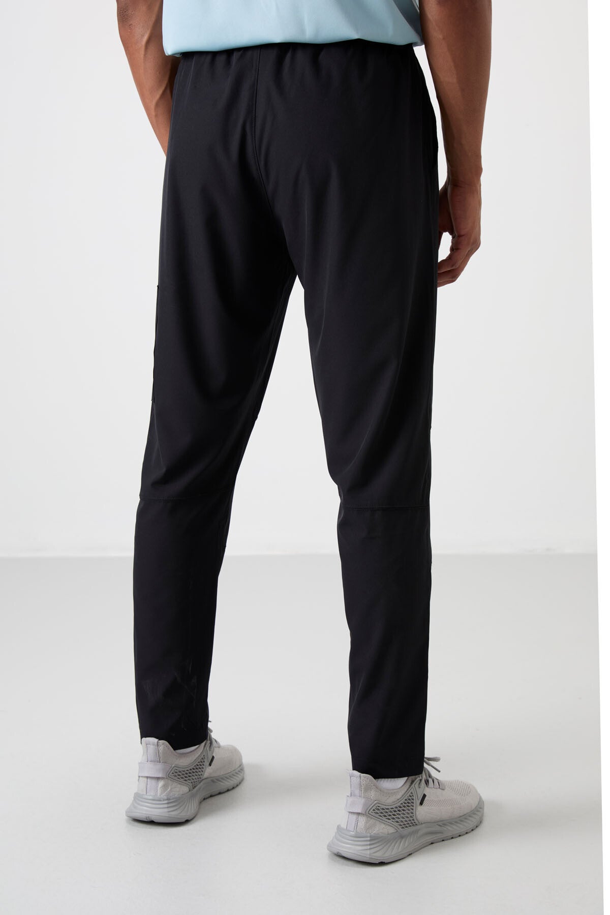 Black Polyester Thin Soft Comfort Fit Men's Tracksuit Bottom - 82120