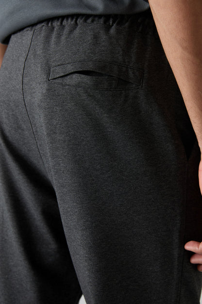 Melange Cotton Soft Textured Comfort Fit Embroidered Men's Jogger - 82123