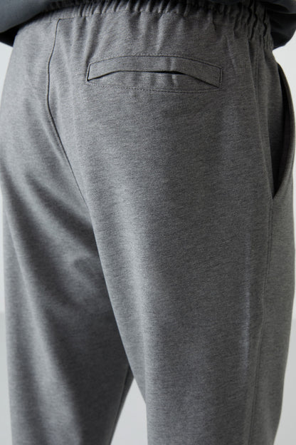 Grey Melange Cotton Soft Textured Comfort Fit Embroidered Men's Jogger - 82123