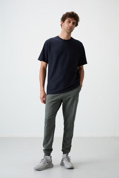 Cotton Soft Textured Comfort Fit Embroidered Men's Jogger - 82123