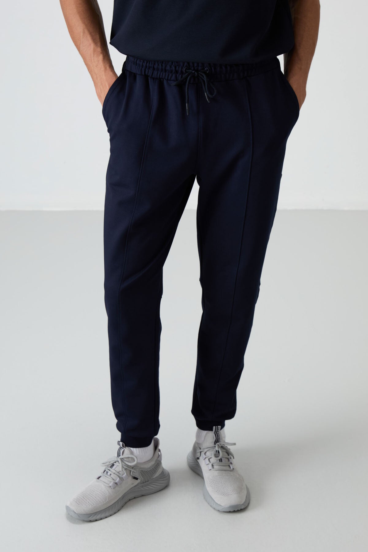 Indigo Cotton Soft Textured Comfort Fit Embroidered Men's Jogger - 82123