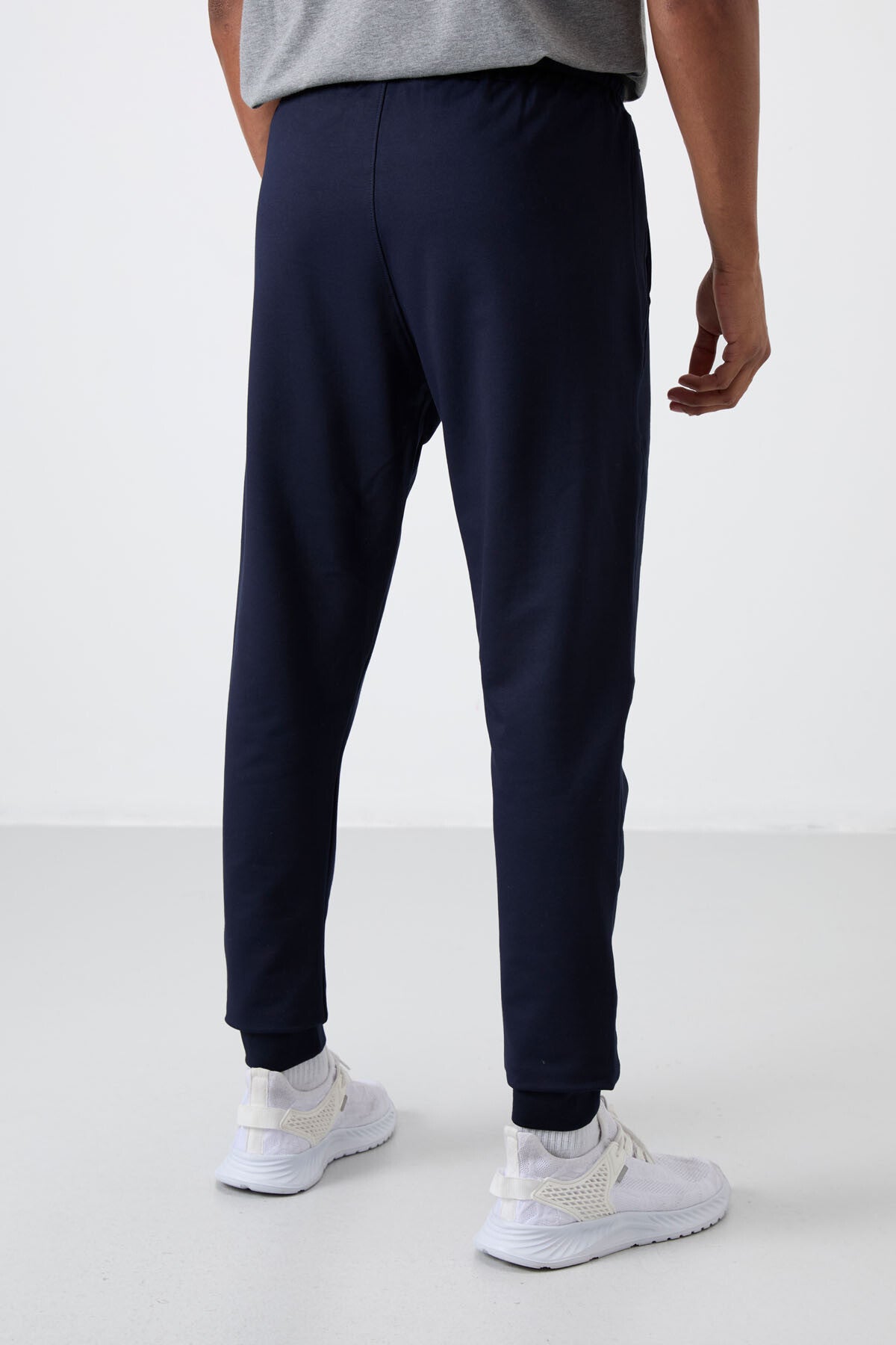 Indigo Cotton Soft Textured Standard Fit Embroidered Men's Tracksuit Bottom - 82133