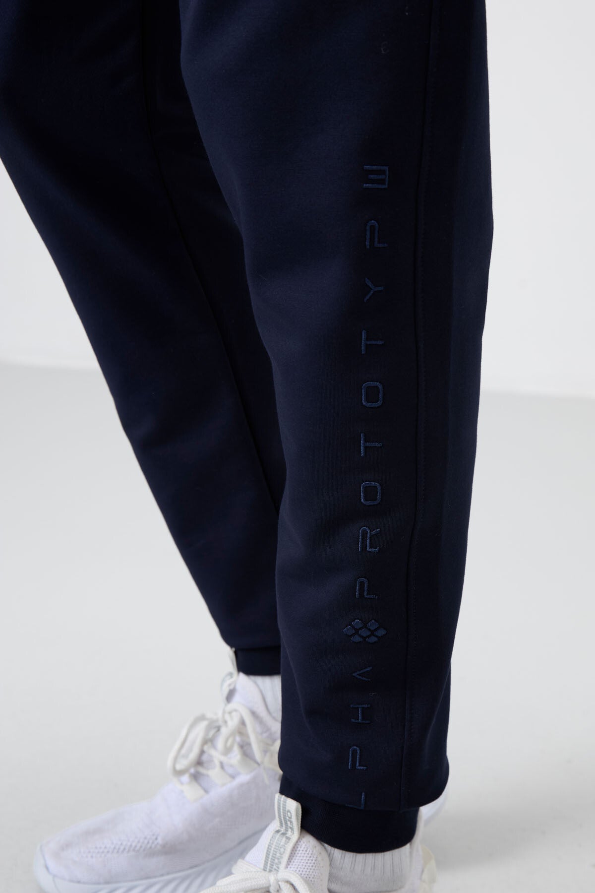 Indigo Cotton Soft Textured Standard Fit Embroidered Men's Tracksuit Bottom - 82133