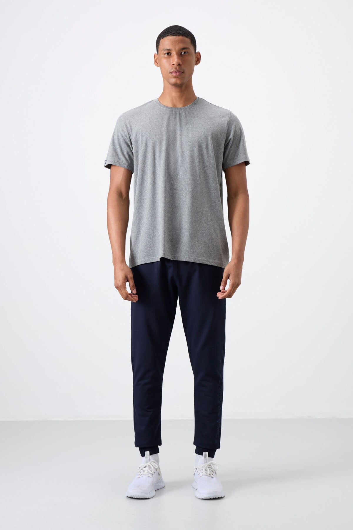 Indigo Cotton Soft Textured Standard Fit Embroidered Men's Tracksuit Bottom - 82133