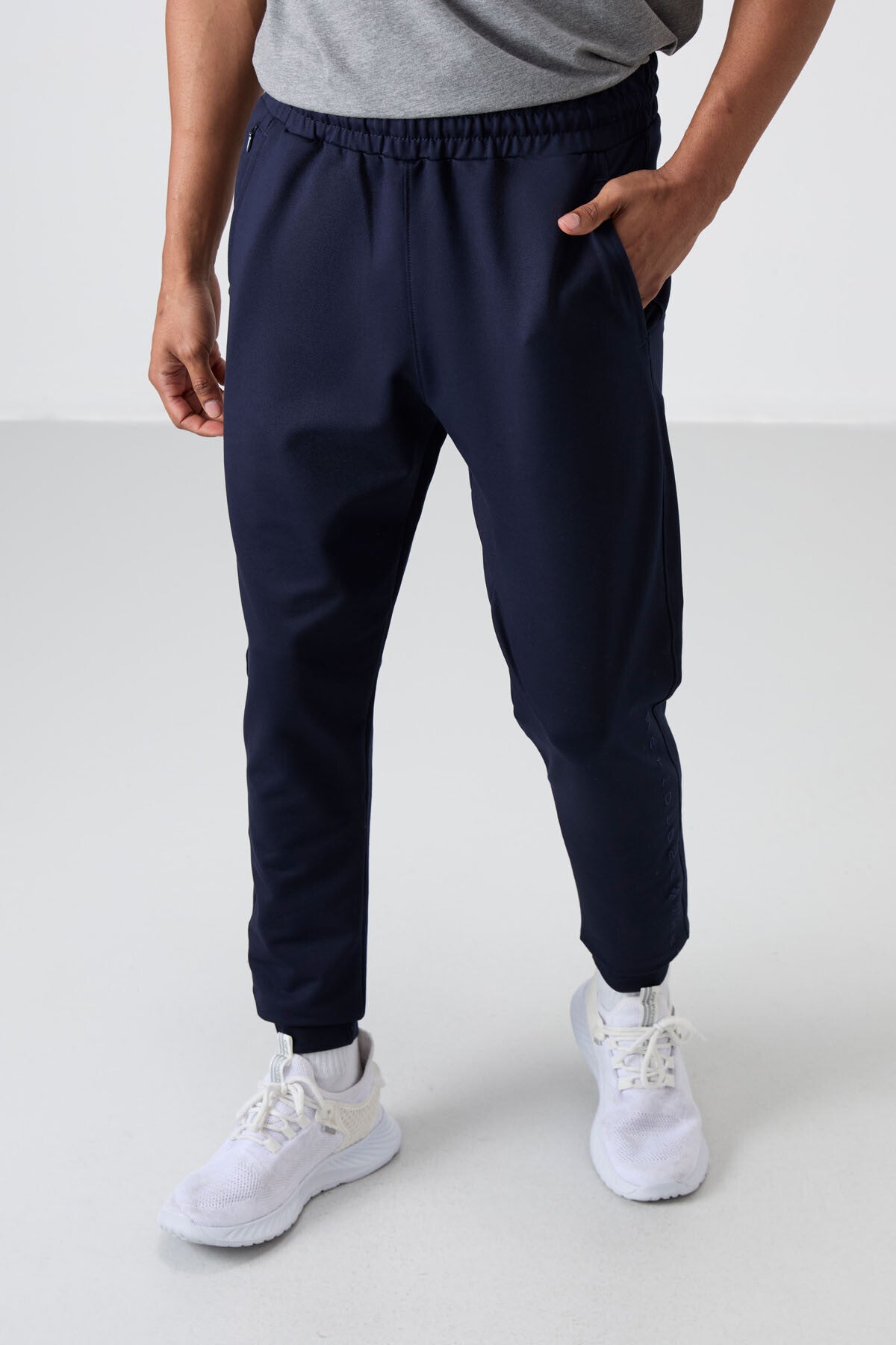 Indigo Cotton Soft Textured Standard Fit Embroidered Men's Tracksuit Bottom - 82133