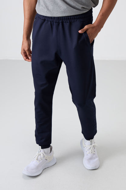 Indigo Cotton Soft Textured Standard Fit Embroidered Men's Tracksuit Bottom - 82133