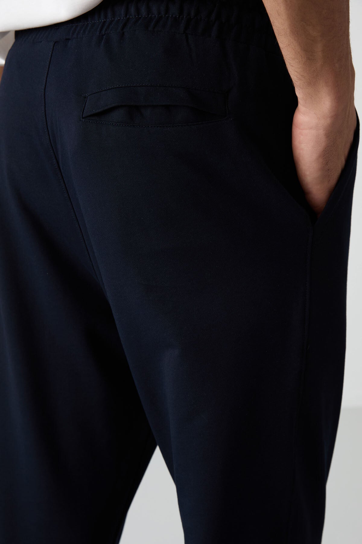 Navy Blue Cotton Soft Textured Comfort Fit Embroidered Men's Jogger - 82123