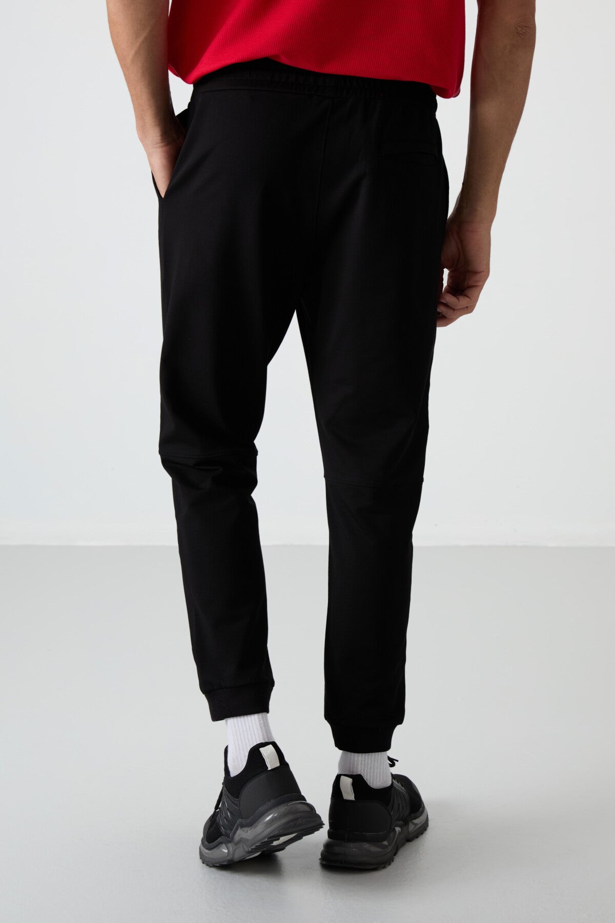 Black Cotton Soft Textured Comfort Fit Embroidered Men's Jogger - 82123