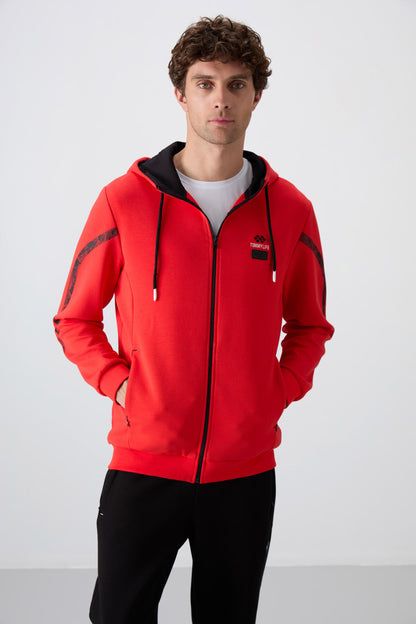 Fiesta - Black Cotton Thick Soft Textured Comfort Fit Printed Men's Tracksuit Set - 85236