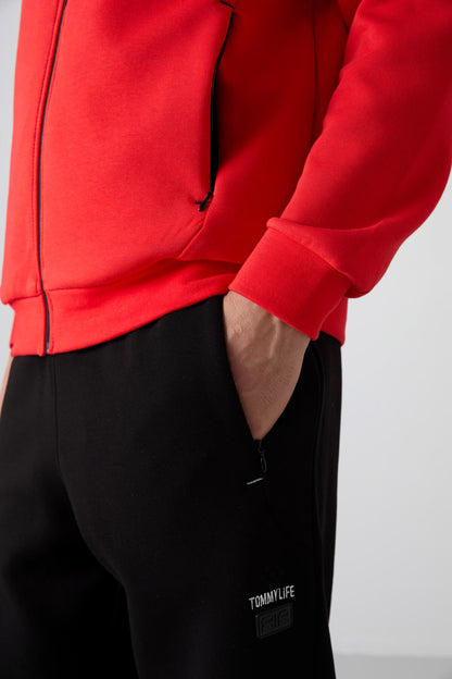 Fiesta - Black Cotton Thick Soft Textured Comfort Fit Printed Men's Tracksuit Set - 85236