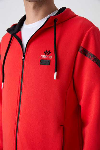 Fiesta - Black Cotton Thick Soft Textured Comfort Fit Printed Men's Tracksuit Set - 85236