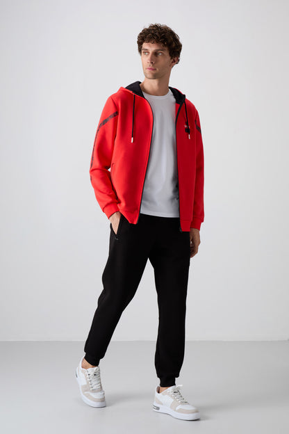 Fiesta - Black Cotton Thick Soft Textured Comfort Fit Printed Men's Tracksuit Set - 85236