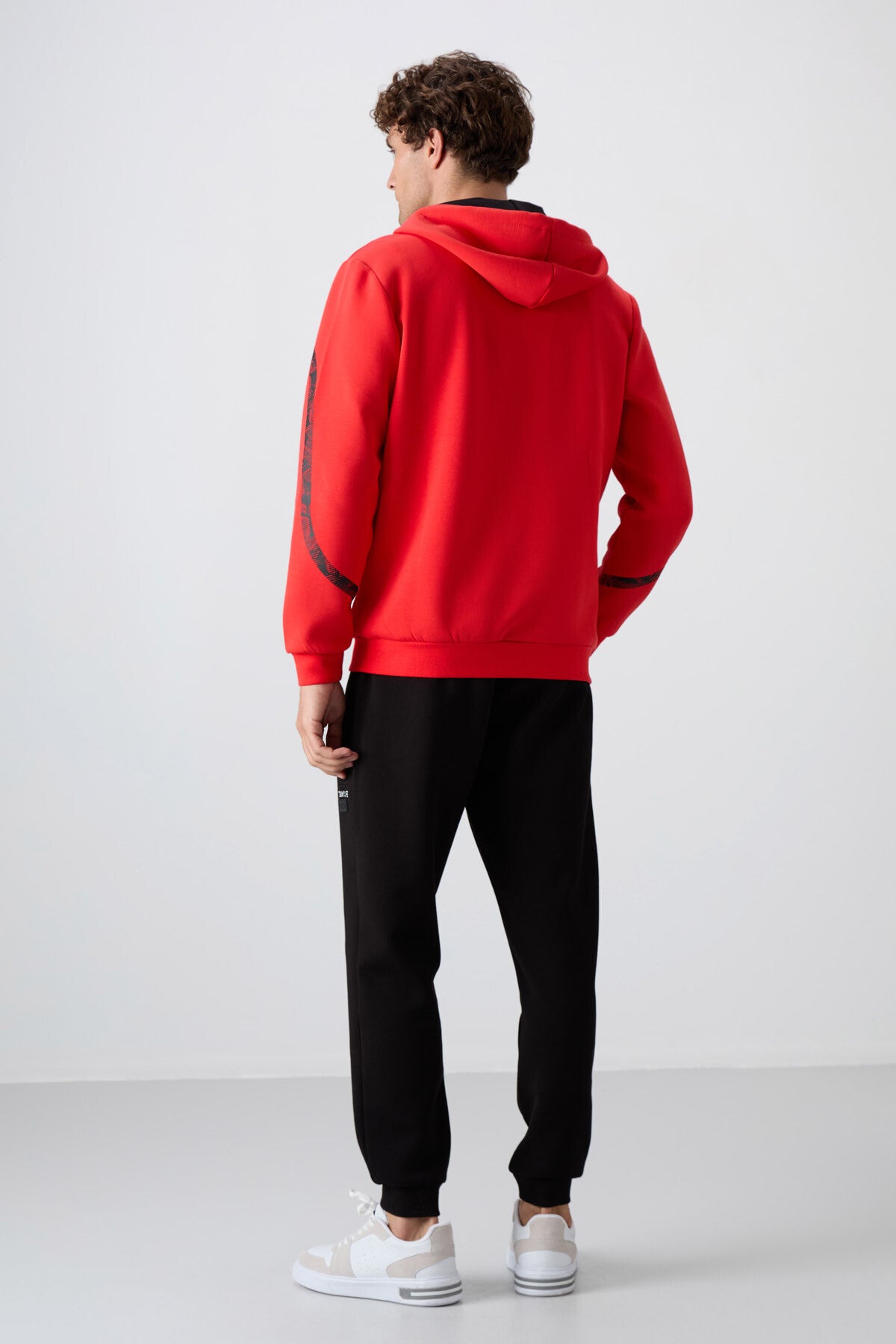 Fiesta - Black Cotton Thick Soft Textured Comfort Fit Printed Men's Tracksuit Set - 85236