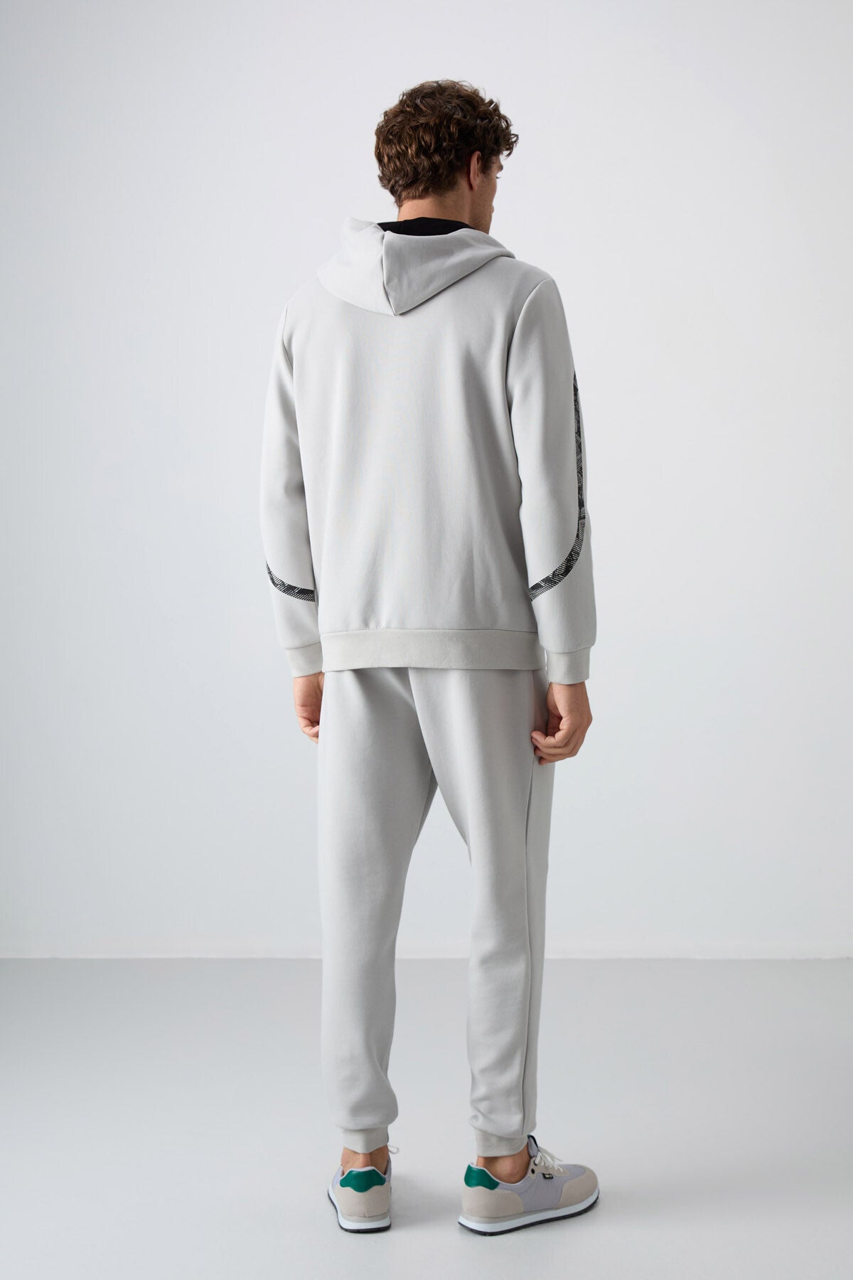 Stone Cotton Thick Soft Textured Comfort Fit Printed Men's Tracksuit Set - 85236