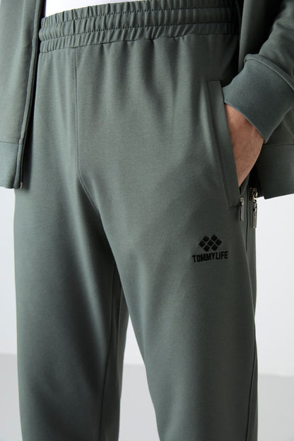 Right Fit Collar Zippered Comfort Fit Classic Cuff Men's Tracksuit Set - 85072