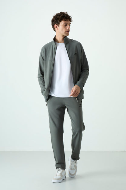 Right Fit Collar Zippered Comfort Fit Classic Cuff Men's Tracksuit Set - 85072