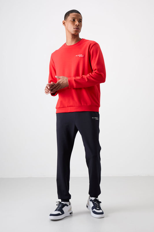 Fiesta - Navy Blue Cotton Thick Soft Textured Comfort Fit Embroidered Men's Tracksuit Set - 85254