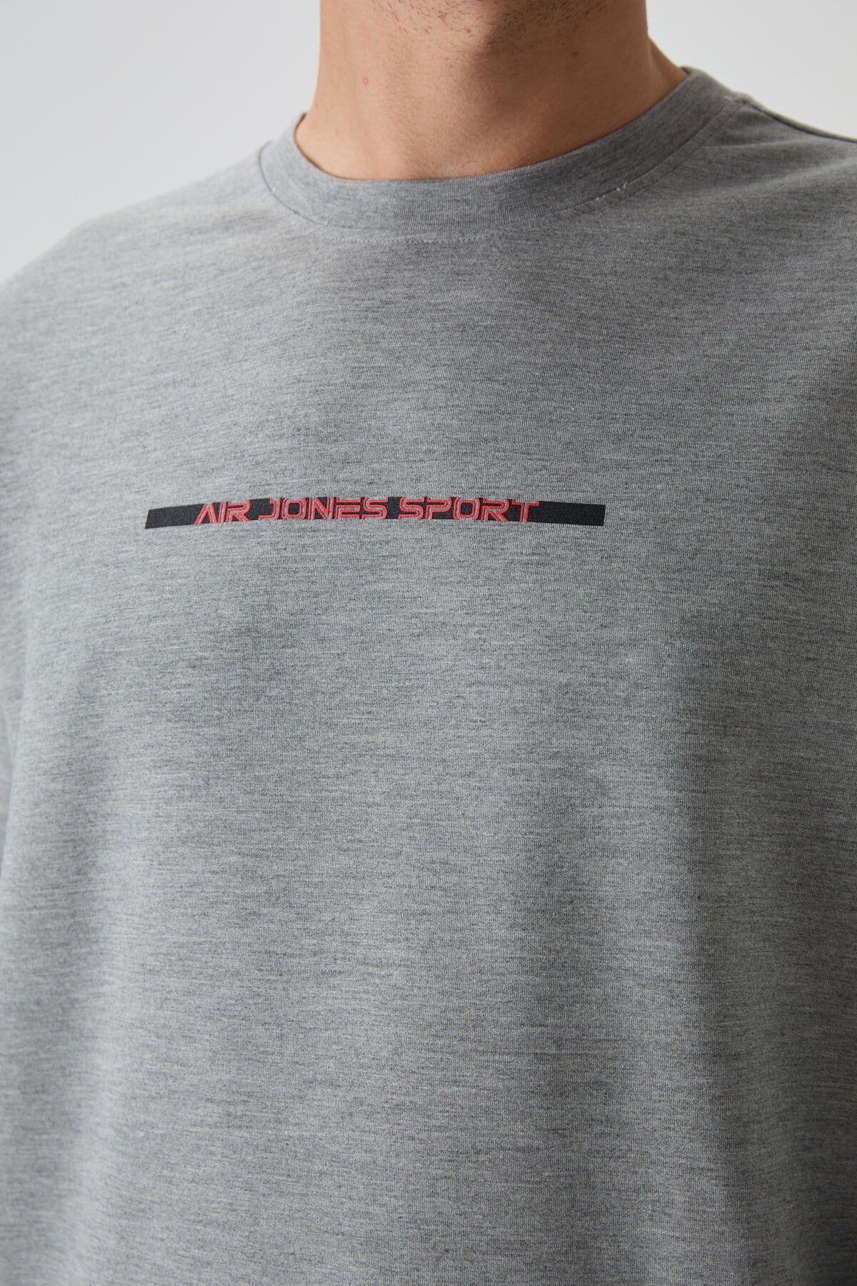 Grey Melange Cotton Thick Soft Textured Comfort Fit Printed Men's Tracksuit Set - 85239