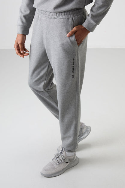 Grey Melange Cotton Thick Soft Textured Comfort Fit Printed Men's Tracksuit Set - 85253