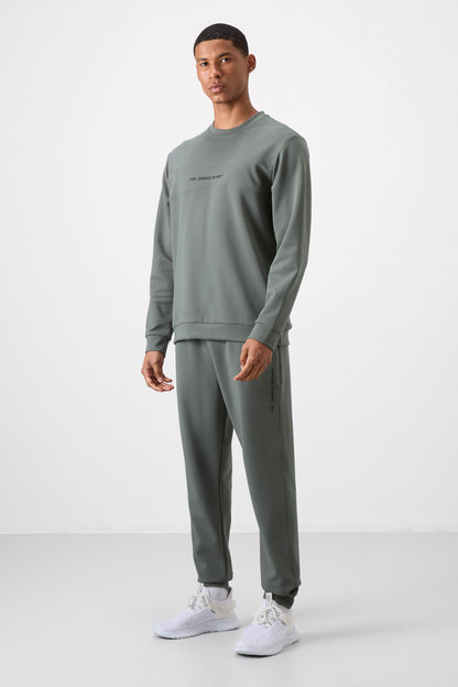 Right - Right Cotton Thick Soft Textured Comfort Fit Printed Men's Tracksuit Set - 85253