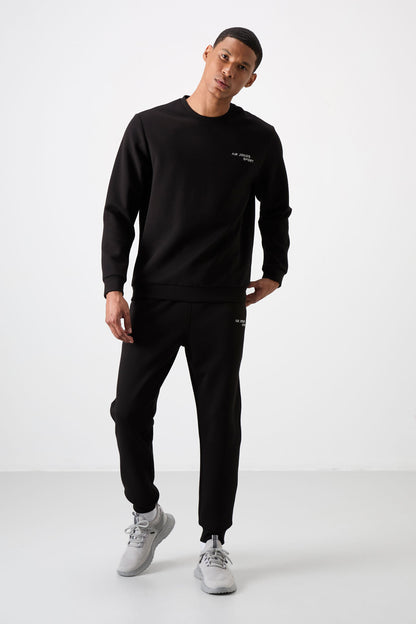 Cotton Thick Soft Textured Comfort Fit Embroidered Men's Tracksuit Set - 85254