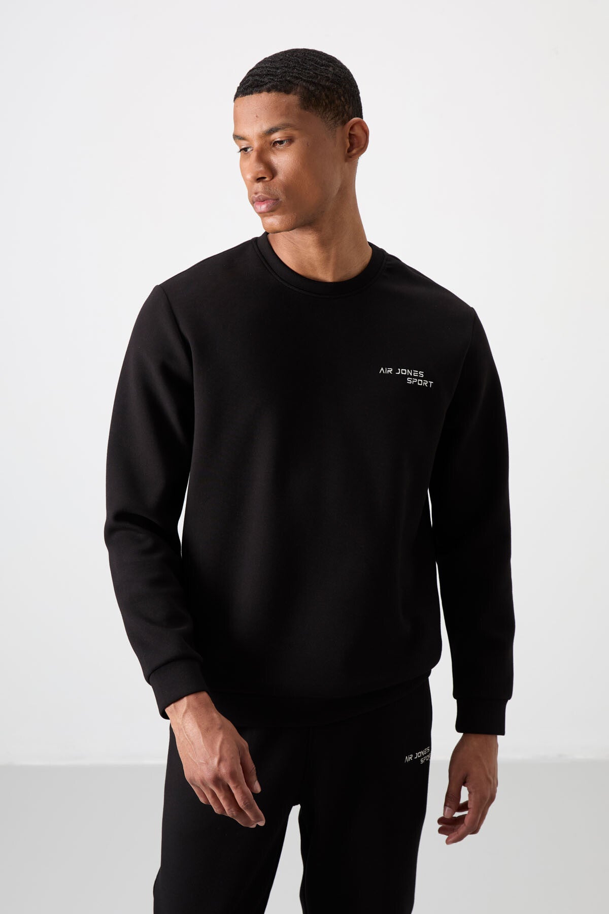 Cotton Thick Soft Textured Comfort Fit Embroidered Men's Tracksuit Set - 85254