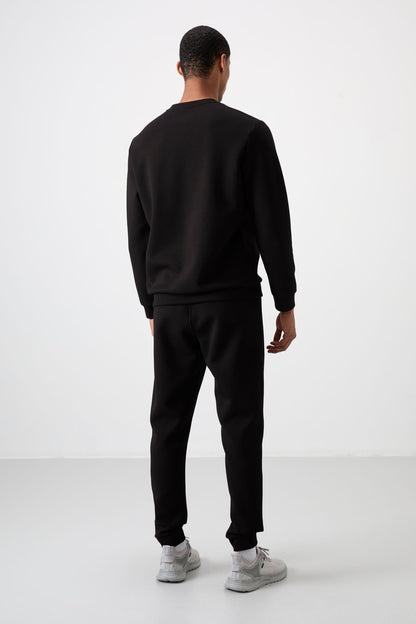 Cotton Thick Soft Textured Comfort Fit Embroidered Men's Tracksuit Set - 85254