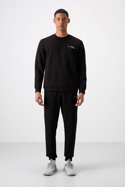 Cotton Thick Soft Textured Comfort Fit Embroidered Men's Tracksuit Set - 85254