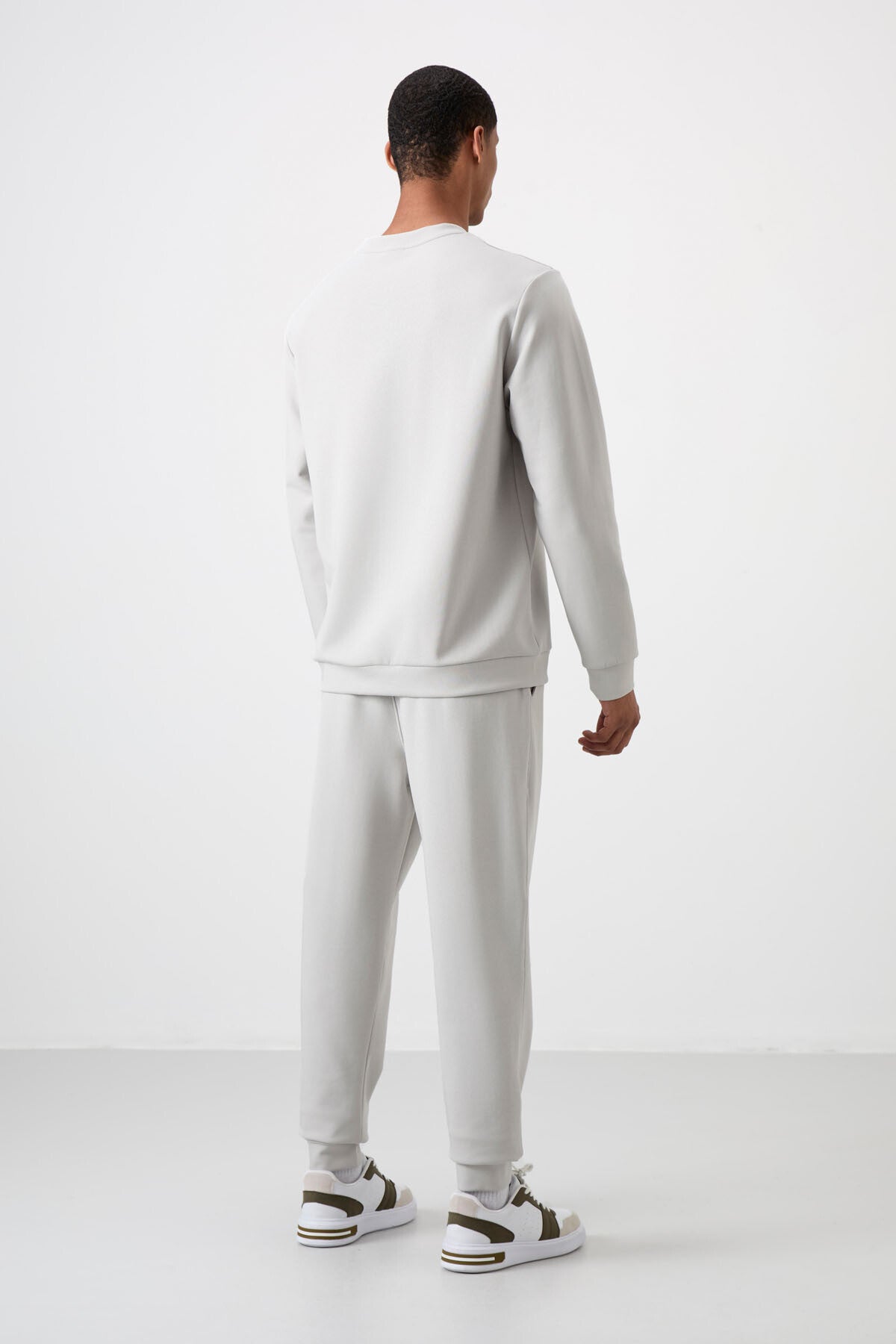 Stone Cotton Thick Soft Textured Comfort Fit Printed Men's Tracksuit Set - 85253