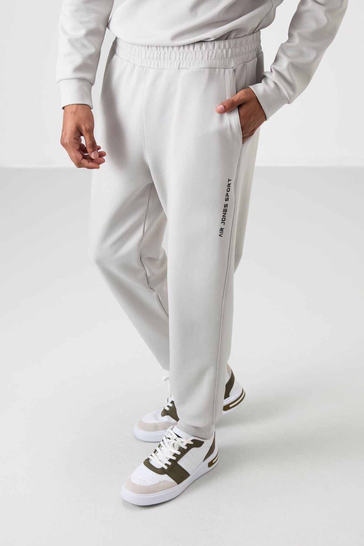 Stone Cotton Thick Soft Textured Comfort Fit Printed Men's Tracksuit Set - 85253