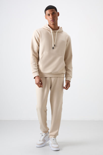Cotton Thick Soft Textured Comfort Fit Embroidered Men's Tracksuit Set - 85255