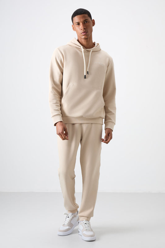 Cotton Thick Soft Textured Comfort Fit Embroidered Men's Tracksuit Set - 85255