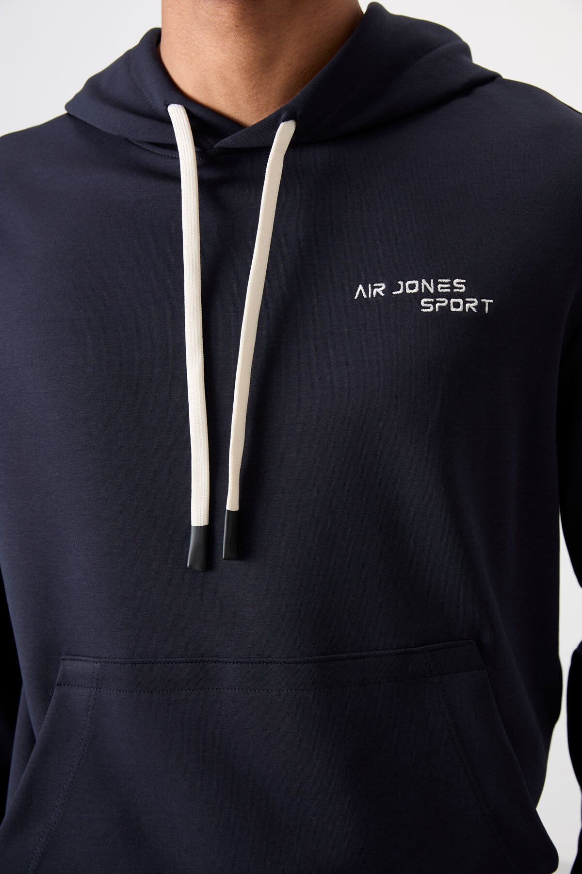 Navy Blue Cotton Thick Soft Textured Comfort Fit Embroidered Men's Tracksuit Set - 85255