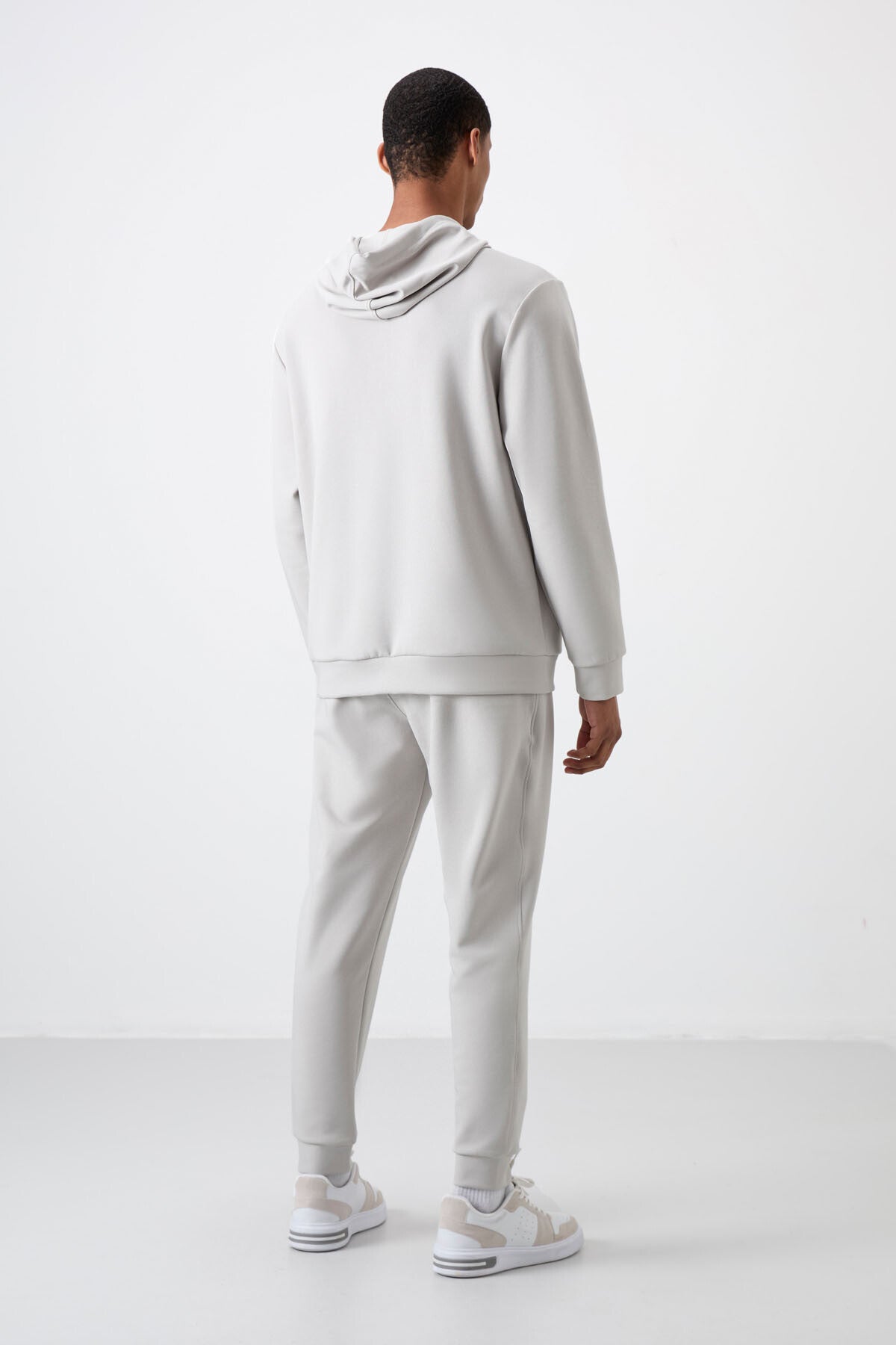 Stone Cotton Thick Soft Textured Comfort Fit Embroidered Men's Tracksuit Set - 85255