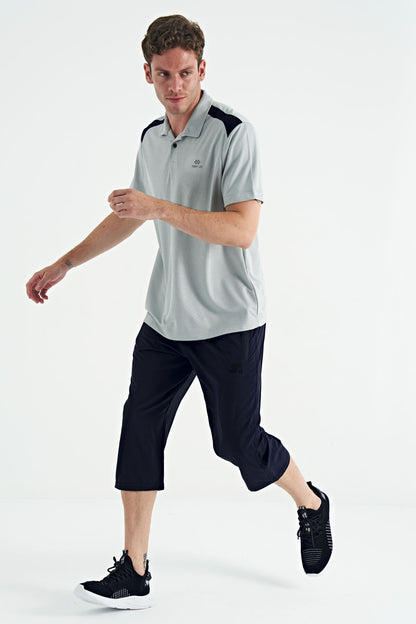 Indigo Laced Standard Fit Zip Pocket Active Sport Men's Capri - 83096