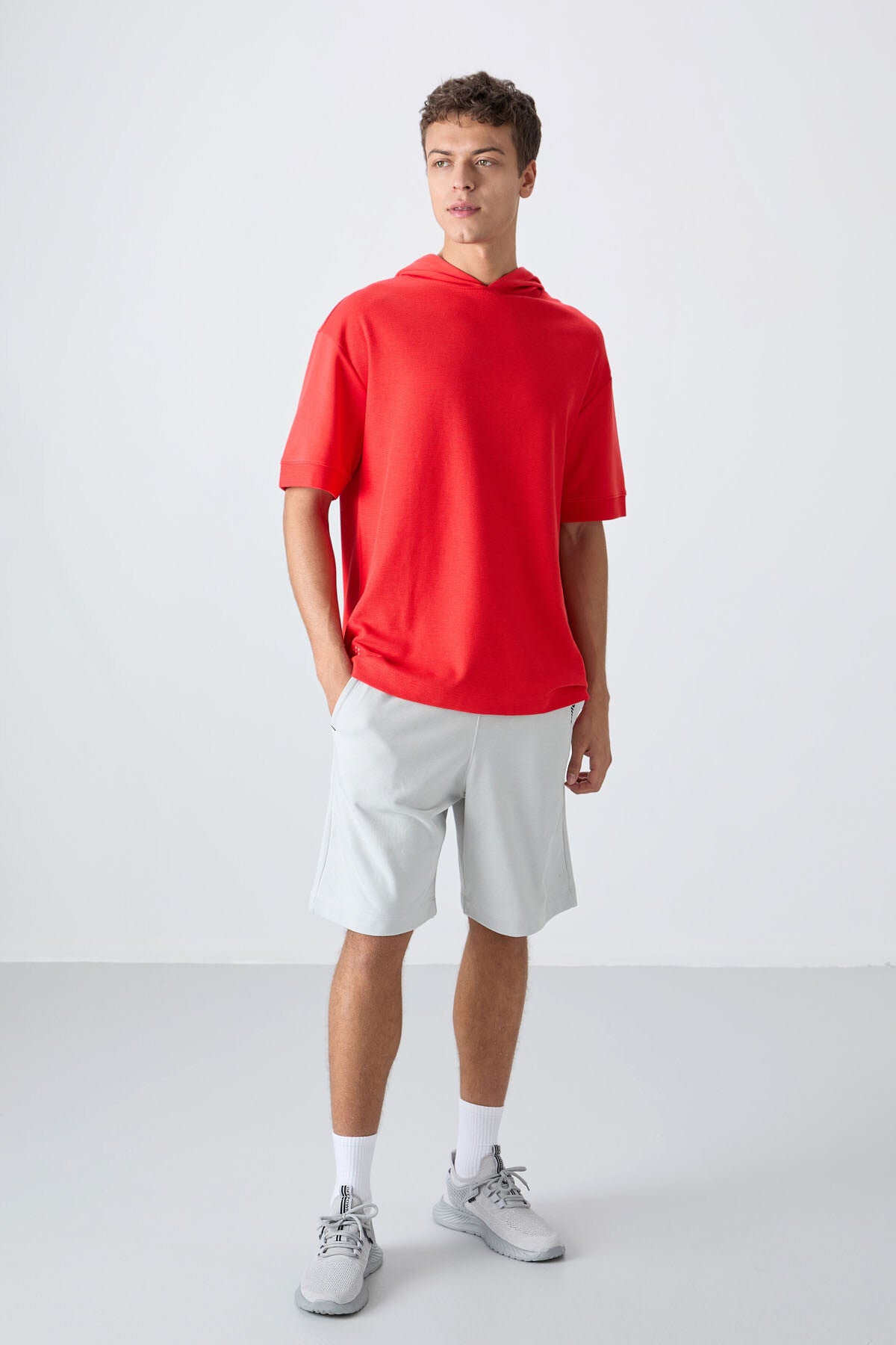 Fiesta Cotton Thick Textured Surface Oversize Fit Basic Men's T-Shirt - 88335